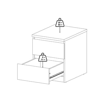 Salomns Nattbord med 2 skuffer 40x50x50 cm - Møbler - Bord - Avlastningsbord & sidobord - Sengebord & nattbord