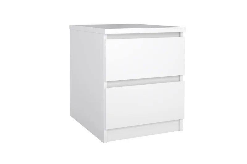 Salomns Rektangulært Nattbord 40,4 cm i Malt Tre med Skuffer - Hvit - Møbler - Bord - Avlastningsbord & sidobord - Sengebord & nattbord