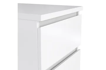 Salomns Rektangulært Nattbord 40,4 cm i Malt Tre med Skuffer - Hvit - Møbler - Bord - Avlastningsbord & sidobord - Sengebord & nattbord