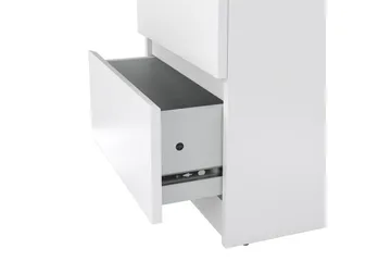 Salomns Rektangulært Nattbord 40,4 cm i Malt Tre med Skuffer - Hvit - Møbler - Bord - Avlastningsbord & sidobord - Sengebord & nattbord