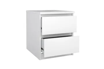 Salomns Rektangulært Nattbord 40,4 cm i Malt Tre med Skuffer - Hvit - Møbler - Bord - Avlastningsbord & sidobord - Sengebord & nattbord