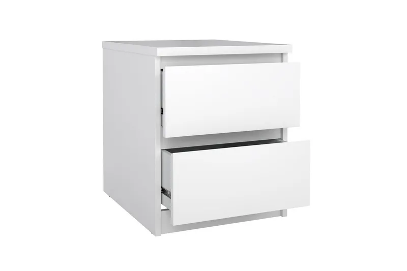 Salomns Rektangulært Nattbord 40,4 cm i Malt Tre med Skuffer - Hvit - Møbler - Bord - Avlastningsbord & sidobord - Sengebord & nattbord