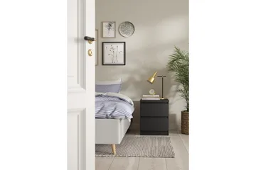 Salomns Rektangulært Nattbord 40,4 cm i Malt Tre med Skuffer - Kullgrå - Møbler - Bord - Avlastningsbord & sidobord - Sengebord & nattbord
