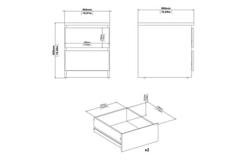 Salomns Sengebord 40,4 cm - Grå - Møbler - Bord - Avlastningsbord & sidobord - Sengebord & nattbord