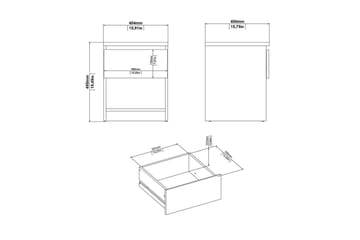 Salomns Sengebord 40,4 cm - Svart - Møbler - Bord - Avlastningsbord & sidobord - Sengebord & nattbord