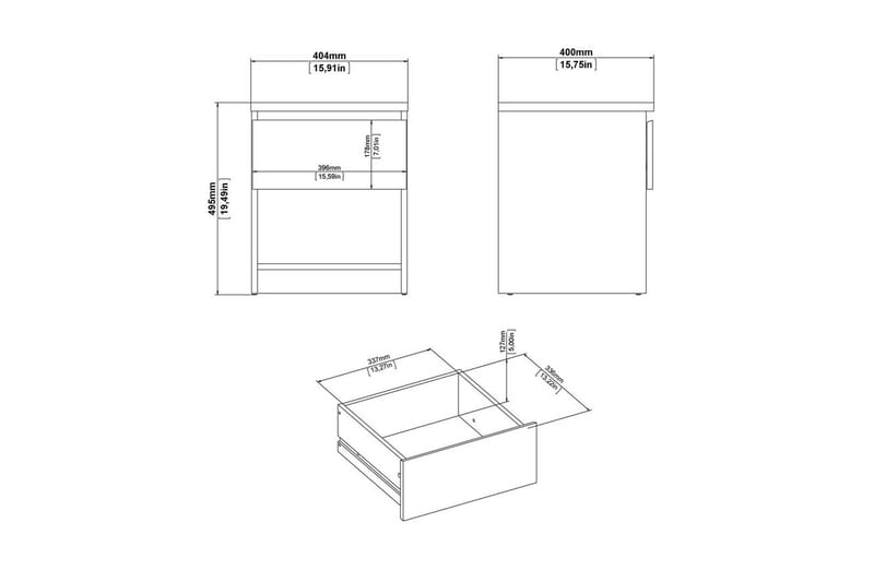 Salomns Sengebord 40,4 cm - Svart - Møbler - Bord - Avlastningsbord & sidobord - Sengebord & nattbord