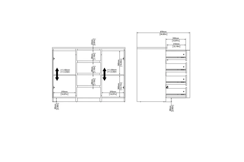 Salomns Skjenk 120,8 cm - Hvit - Oppbevaring - Oppbevaringsmøbler - Sideboard & skjenk
