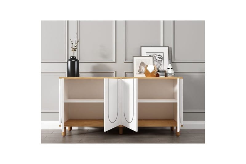 Salven Konsollbord 150 cm - Eik/Hvit - Møbler - Bord - Avlastningsbord & sidobord - Konsollbord & gangbord