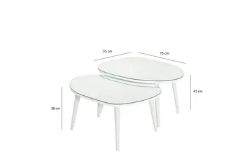 Samtens Settbord - Hvit - Møbler - Bord - Avlastningsbord & sidobord - Settbord