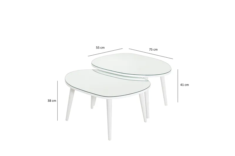 Samtens Settbord - Hvit - Møbler - Bord - Avlastningsbord & sidobord - Settbord