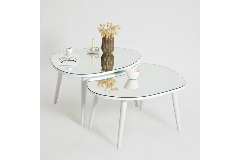 Samtens Settbord - Hvit - Møbler - Bord - Avlastningsbord & sidobord - Settbord