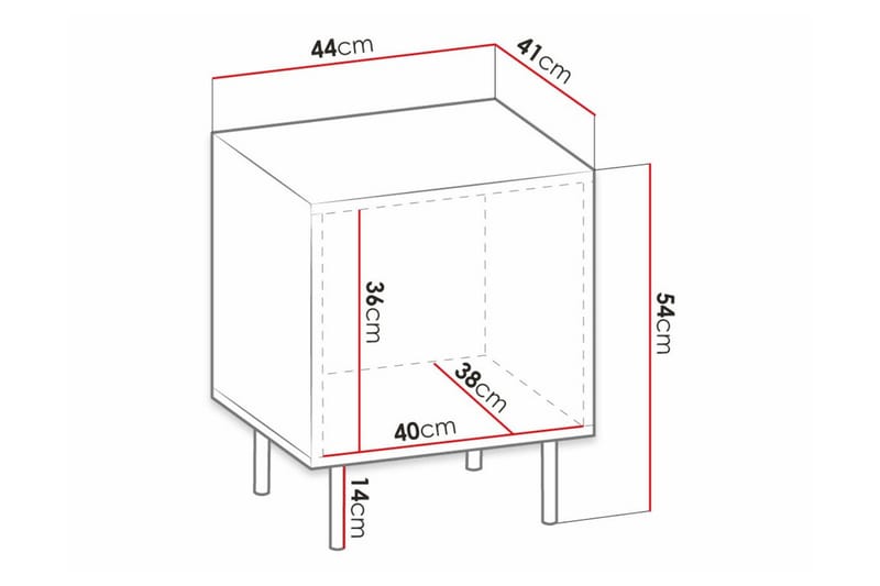 Sängbord Strontian 44 cm - Hvid - Sengebord & nattbord