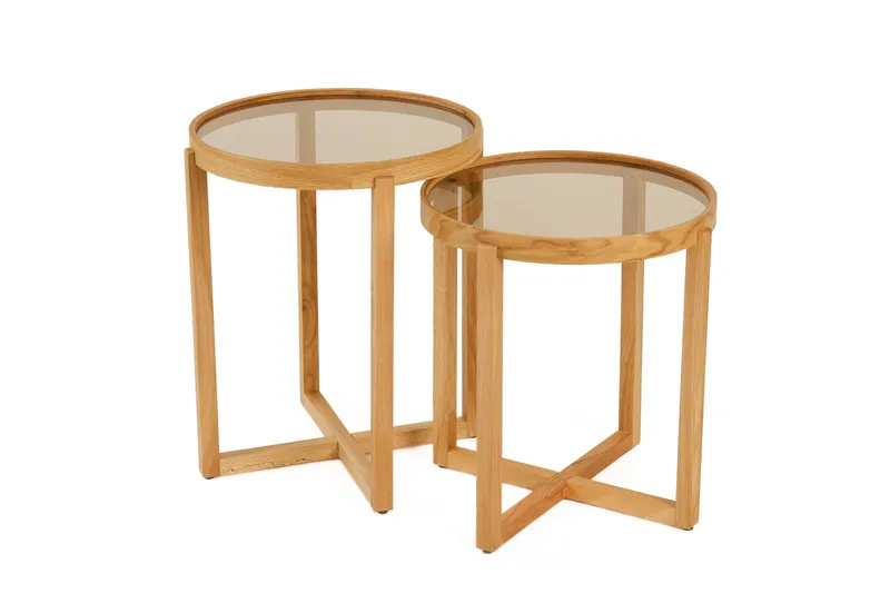 Satsbord (2 deler) Wallxpert Bren (50 x 62 x 50 cm) Eik transparent, Eik