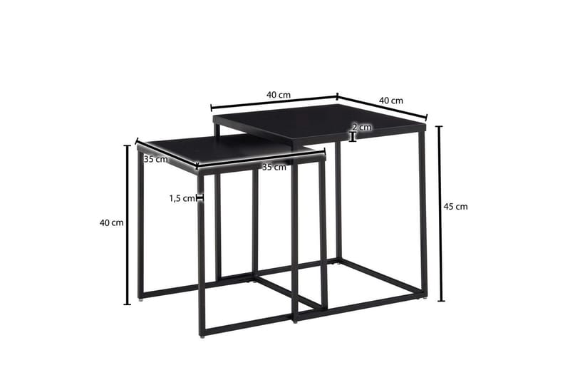 Satsbord Wohnling Svart - Møbler - Bord - Avlastningsbord & sidobord - Settbord