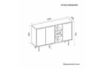 Schmida Konsollbord 120 cm - Blå/Hvit - Møbler - Bord - Avlastningsbord & sidobord - Konsollbord & gangbord