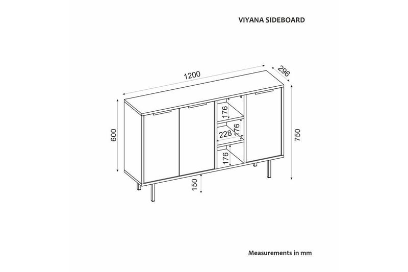 Schmida Konsollbord 120 cm - Blå/Hvit - Møbler - Bord - Avlastningsbord & sidobord - Konsollbord & gangbord