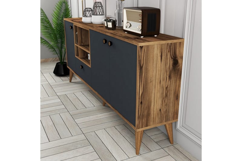 Scone Konsollbord 180 cm - Antrasitt/Valnøtt - Møbler - Bord - Avlastningsbord & sidobord - Konsollbord & gangbord