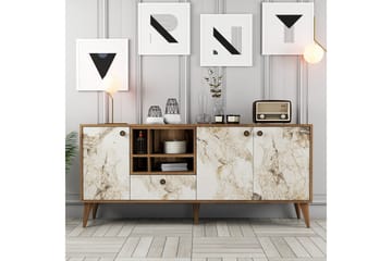 Scone Konsollbord 180 cm - Hvit marmor/Valnøtt - Møbler - Bord - Avlastningsbord & sidobord - Konsollbord & gangbord