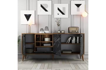 Scone Konsollbord 180 cm - Svart/Valnøtt - Møbler - Bord - Avlastningsbord & sidobord - Konsollbord & gangbord