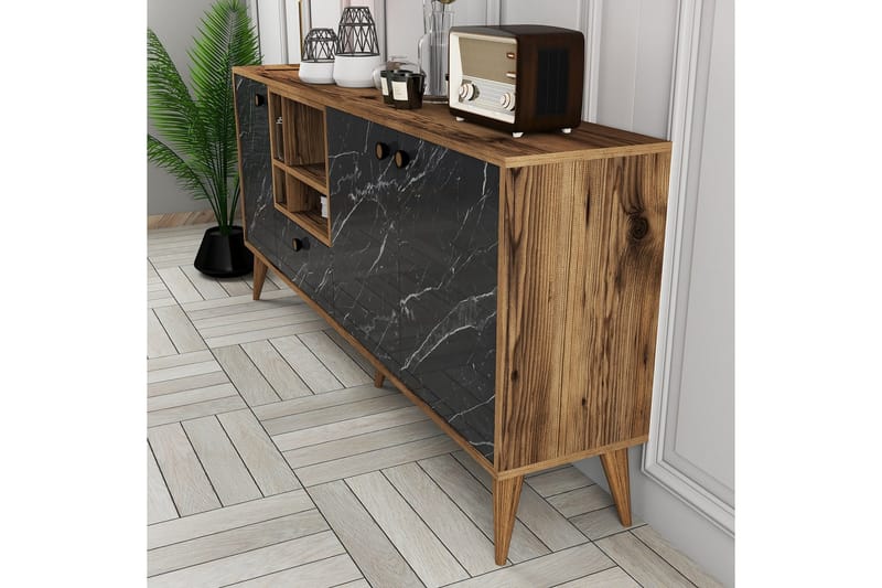 Scone Konsollbord 180 cm - Svart/Valnøtt - Møbler - Bord - Avlastningsbord & sidobord - Konsollbord & gangbord