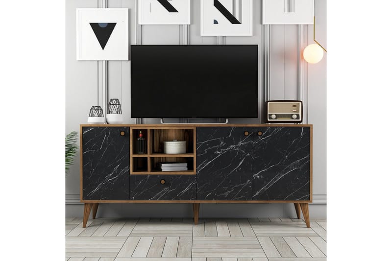 Scone Konsollbord 180 cm - Svart/Valnøtt - Møbler - Bord - Avlastningsbord & sidobord - Konsollbord & gangbord