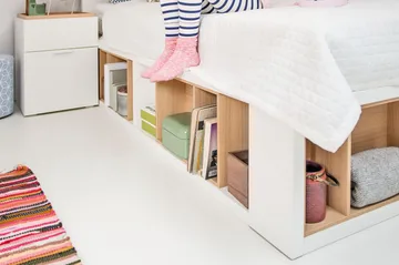 4You Nattbord 41 cm med Oppbevaring Hvit/Natur - VOX - Møbler - Bord - Avlastningsbord & sidobord - Sengebord & nattbord