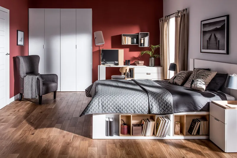 4You Nattbord 41 cm med Oppbevaring Hvit/Natur - VOX - Møbler - Bord - Avlastningsbord & sidobord - Sengebord & nattbord