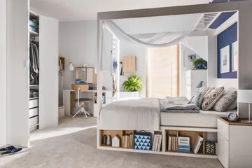 4You Nattbord 41 cm med Oppbevaring Hvit/Natur - VOX - Møbler - Bord - Avlastningsbord & sidobord - Sengebord & nattbord