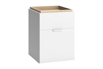 4You Nattbord 41 cm med Oppbevaring Hvit/Natur - VOX - Møbler - Bord - Avlastningsbord & sidobord - Sengebord & nattbord