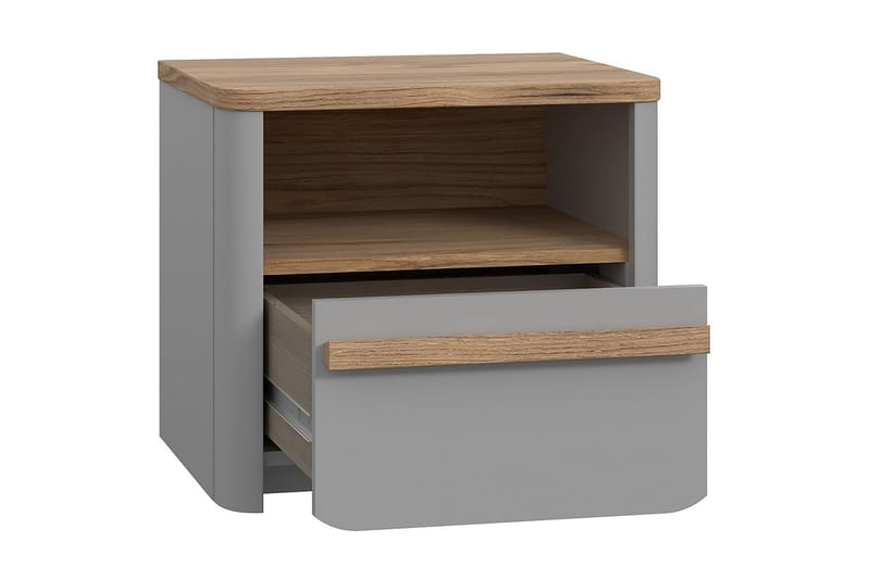 Ahmetbay Nattbord 41x49 cm - Grå/Brun - Møbler - Bord - Avlastningsbord & sidobord - Sengebord & nattbord