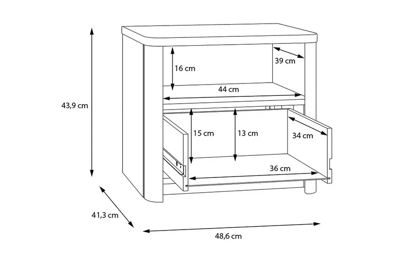 Ahmetbay Nattbord 41x49 cm - Grå/Brun - Møbler - Bord - Avlastningsbord & sidobord - Sengebord & nattbord