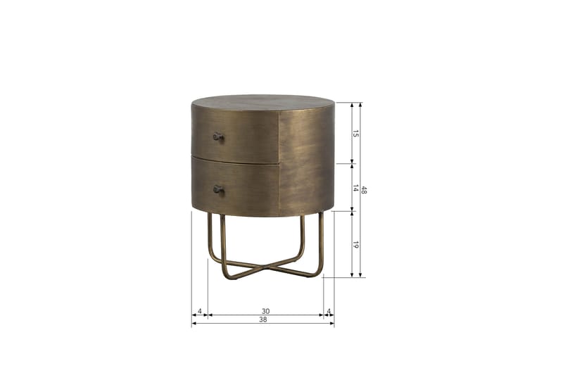 Astranna Nattbord 39 cm - Antikk Messing - Møbler - Bord - Avlastningsbord & sidobord - Sengebord & nattbord