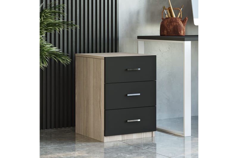 Barrock Nattbord 45 cm - Natur/Svart - Møbler - Bord - Avlastningsbord & sidobord - Sengebord & nattbord