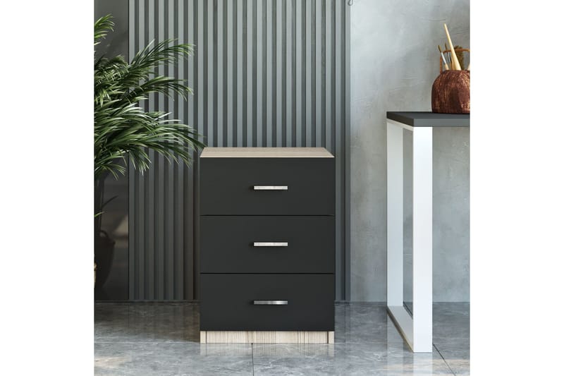 Barrock Nattbord 45 cm - Natur/Svart - Møbler - Bord - Avlastningsbord & sidobord - Sengebord & nattbord