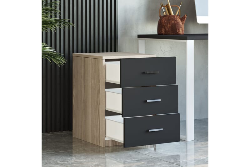 Barrock Nattbord 45 cm - Natur/Svart - Møbler - Bord - Avlastningsbord & sidobord - Sengebord & nattbord