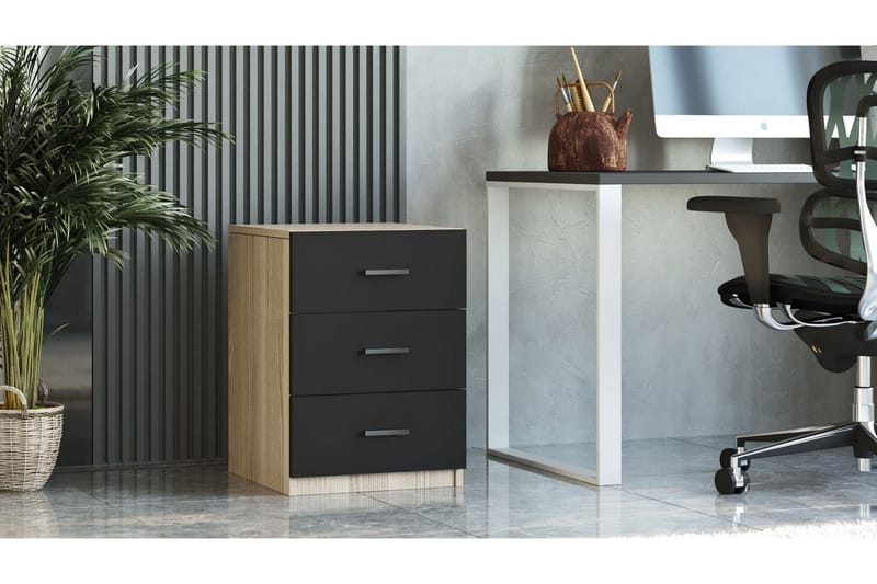 Barrock Nattbord 45 cm - Natur/Svart - Møbler - Bord - Avlastningsbord & sidobord - Sengebord & nattbord