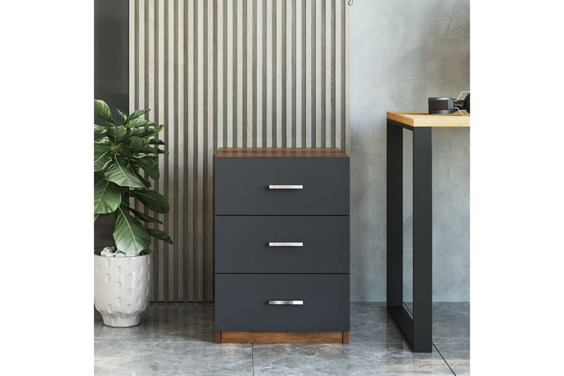 Barrock Nattbord 45 cm - Teak/Antrasitt - Møbler - Bord - Avlastningsbord & sidobord - Sengebord & nattbord