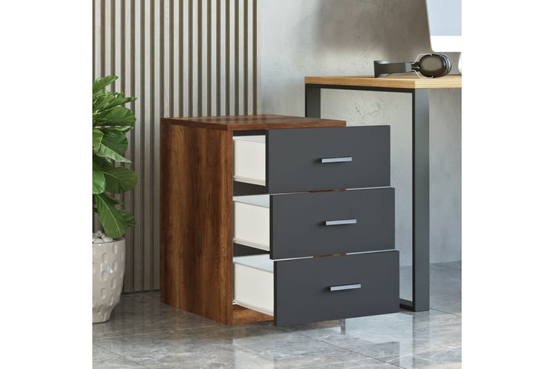 Barrock Nattbord 45 cm - Teak/Antrasitt - Møbler - Bord - Avlastningsbord & sidobord - Sengebord & nattbord