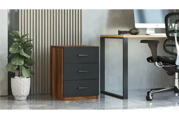 Barrock Nattbord 45 cm - Teak/Antrasitt - Møbler - Bord - Avlastningsbord & sidobord - Sengebord & nattbord