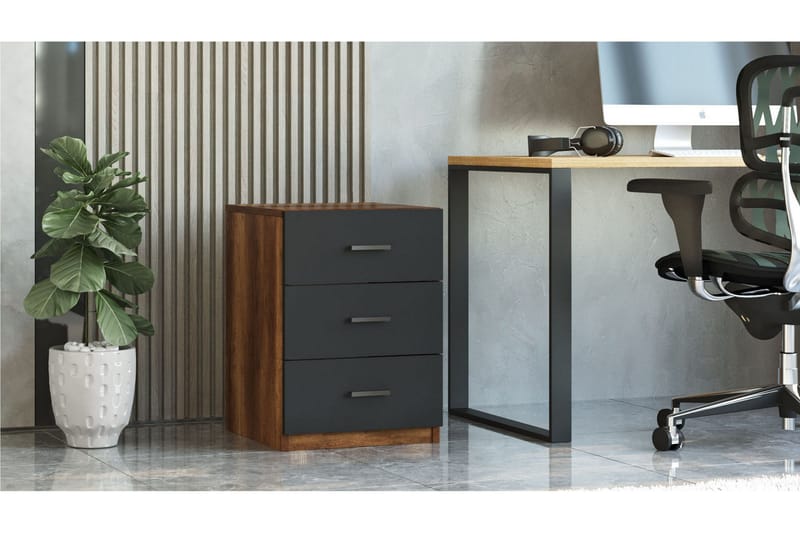 Barrock Nattbord 45 cm - Teak/Antrasitt - Møbler - Bord - Avlastningsbord & sidobord - Sengebord & nattbord