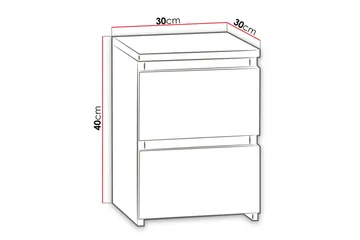 Basildon Nattbord 30 cm med Oppbevaring 2 Skuffer - Svart - Møbler - Bord - Avlastningsbord & sidobord - Sengebord & nattbord