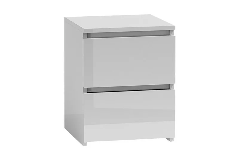Basildon Nattbord 40 cm med Oppbevaring 2 Skuffer, Hvit