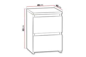 Basildon Nattbord 40 cm med Oppbevaring 2 Skuffer - Hvit - Møbler - Bord - Avlastningsbord & sidobord - Sengebord & nattbord