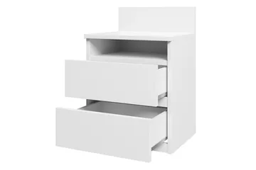 Basildon Nattbord 40 cm med Oppbevaring 2 Skuffer + Hylle - Beige/Grå - Møbler - Bord - Avlastningsbord & sidobord - Sengebord & nattbord