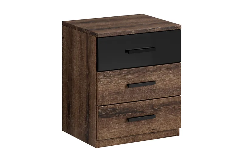 Bovera Nattbord 41x46 cm, Teak/Svart