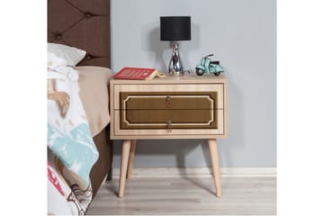 Brokind Nattbord 60 cm med Oppbevaring 2 Skuffer DEikor - Natur/Brun - Møbler - Bord - Avlastningsbord & sidobord - Sengebord & nattbord