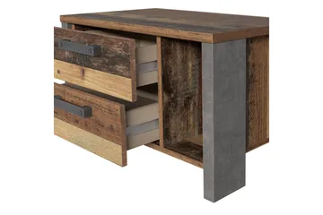 Cadle Nattbord 62 cm med Oppbevaring 2 Skuffer + Hylle - Brun/Grå - Møbler - Bord - Avlastningsbord & sidobord - Sengebord & nattbord