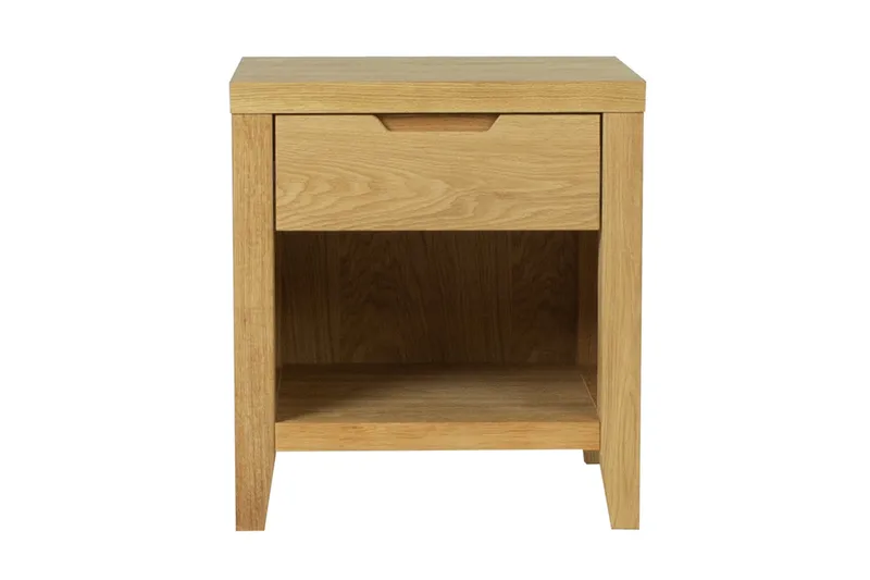 Chamba Nattbord 50 cm i Tre med Oppbevaring og Skuffer, Trefarget