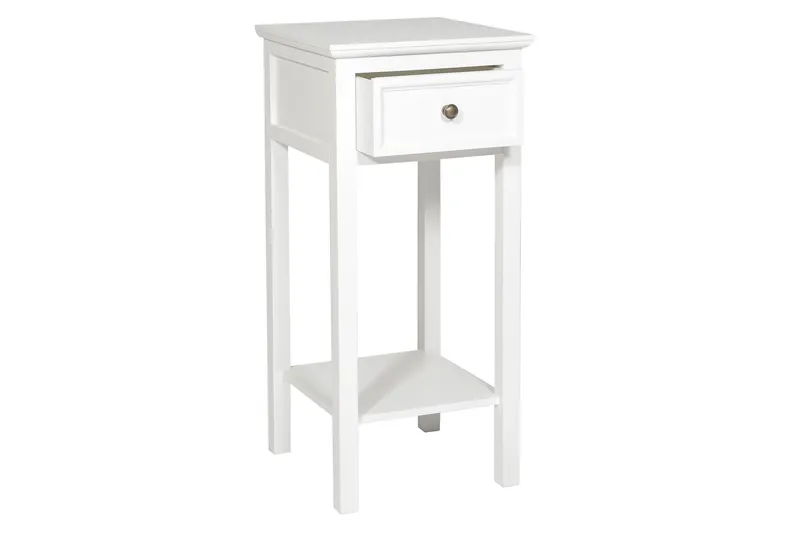 Cleana Nattbord 75 cm med Oppbevaring Skuff - Hvit - Møbler - Bord - Avlastningsbord & sidobord - Sengebord & nattbord