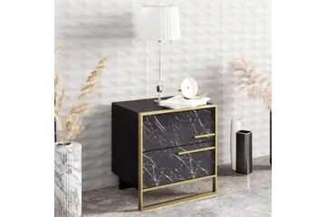 Cofield Nattbord 50 cm - Gull|Svart - Møbler - Bord - Avlastningsbord & sidobord - Sengebord & nattbord